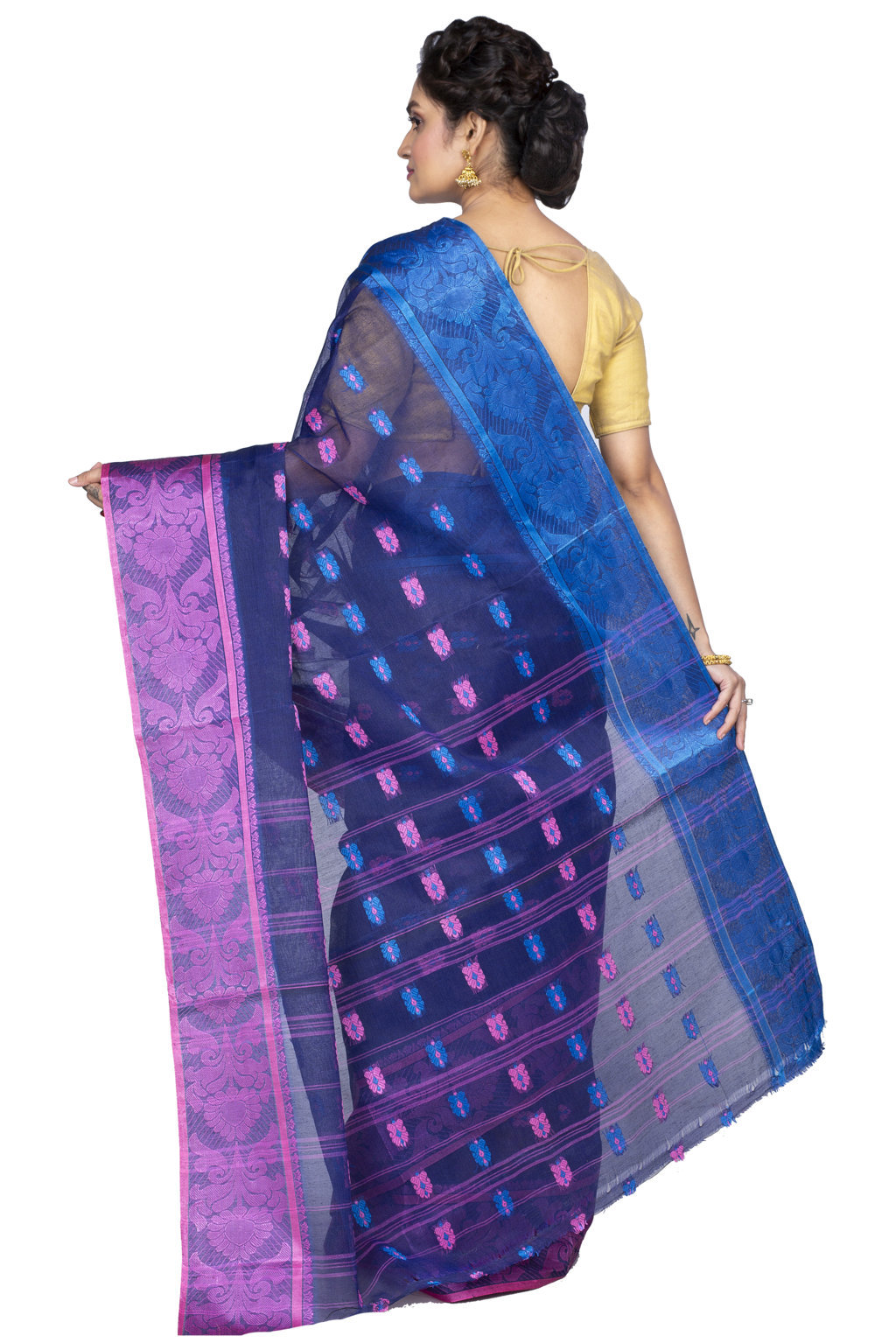 Naby Blue Pure Cotton Akriti Tant Saree (169)